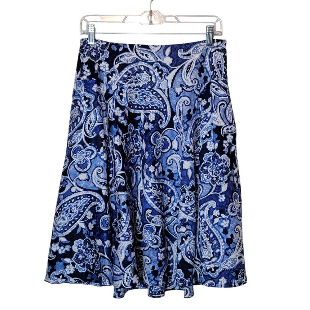 Ralph Lauren Blue Paisley Flowy Mini Skirt A Line Cotton Size 6 Classic